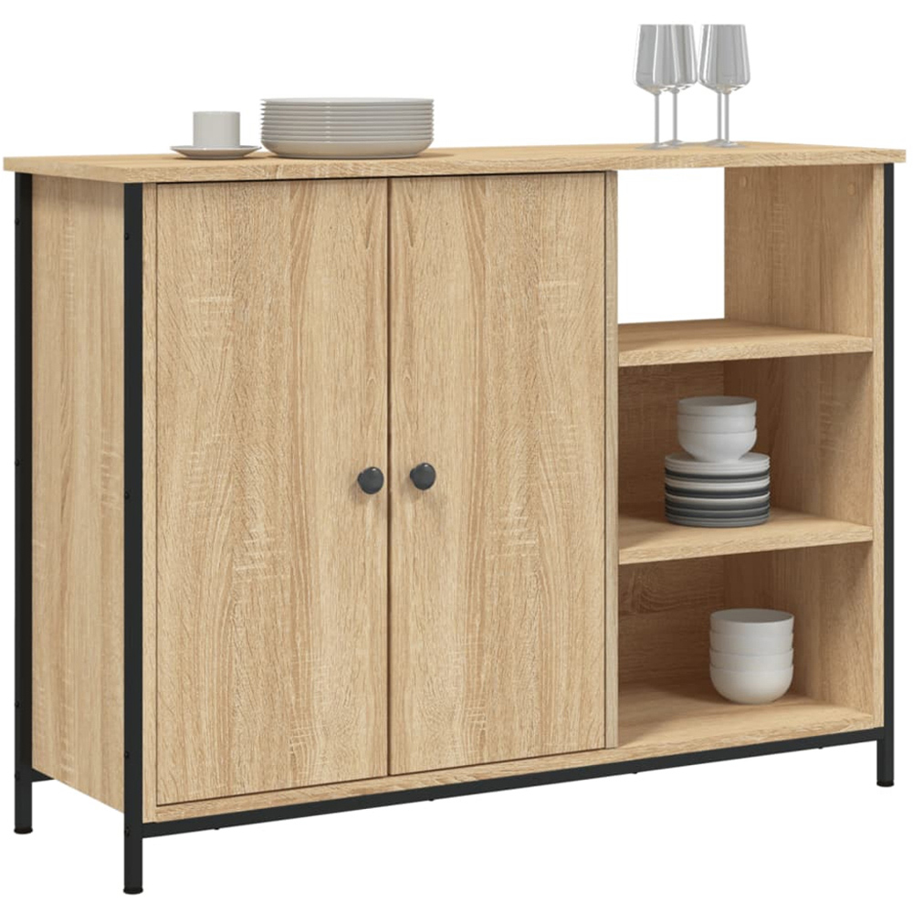 vidaXL 2 Door 3 Shelf Sonoma Oak Sideboard Image 3