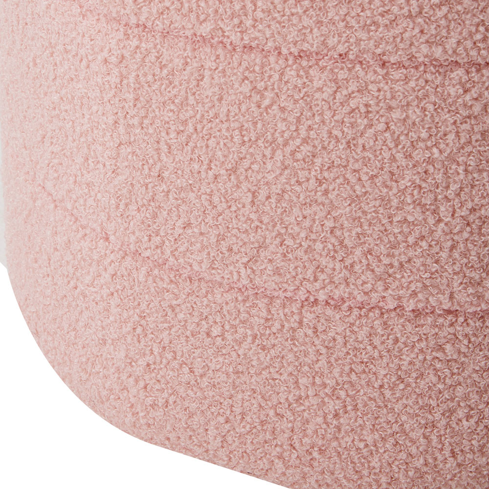Living and Home Pink Teddy Fleece Tub Design Round Footstool Image 6