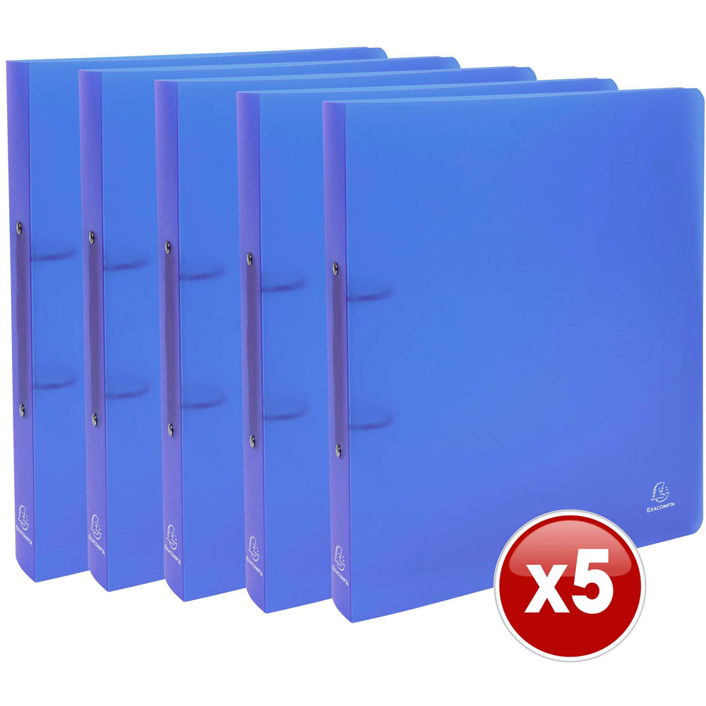 Exacompta Chromaline Blue Polypropylene 2R Ring Binder 30mm 15 Pack Image 4