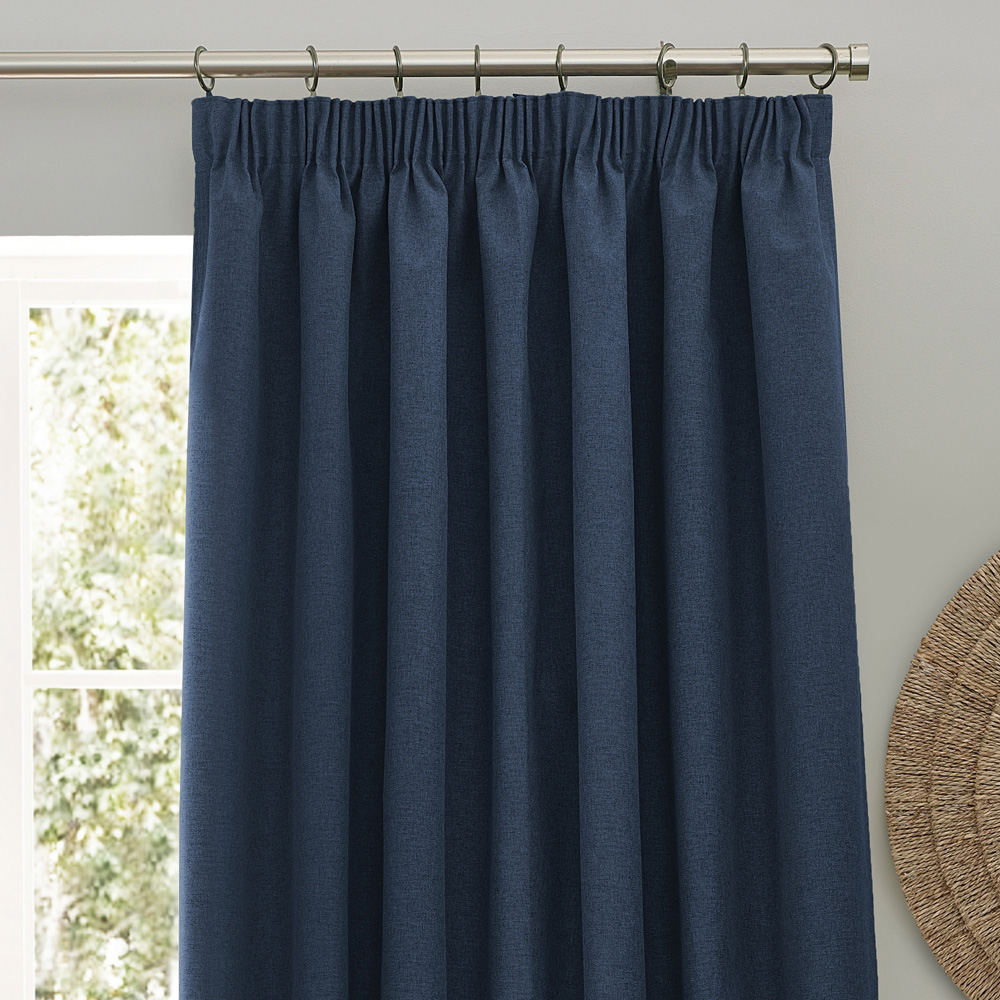 furn. Dawn Blue Blackout Pencil Pleat Curtains 229 x 229cm Image 2