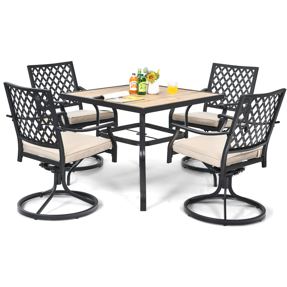 Costway 4 Seater Outdoor Square Dining Table Image 4