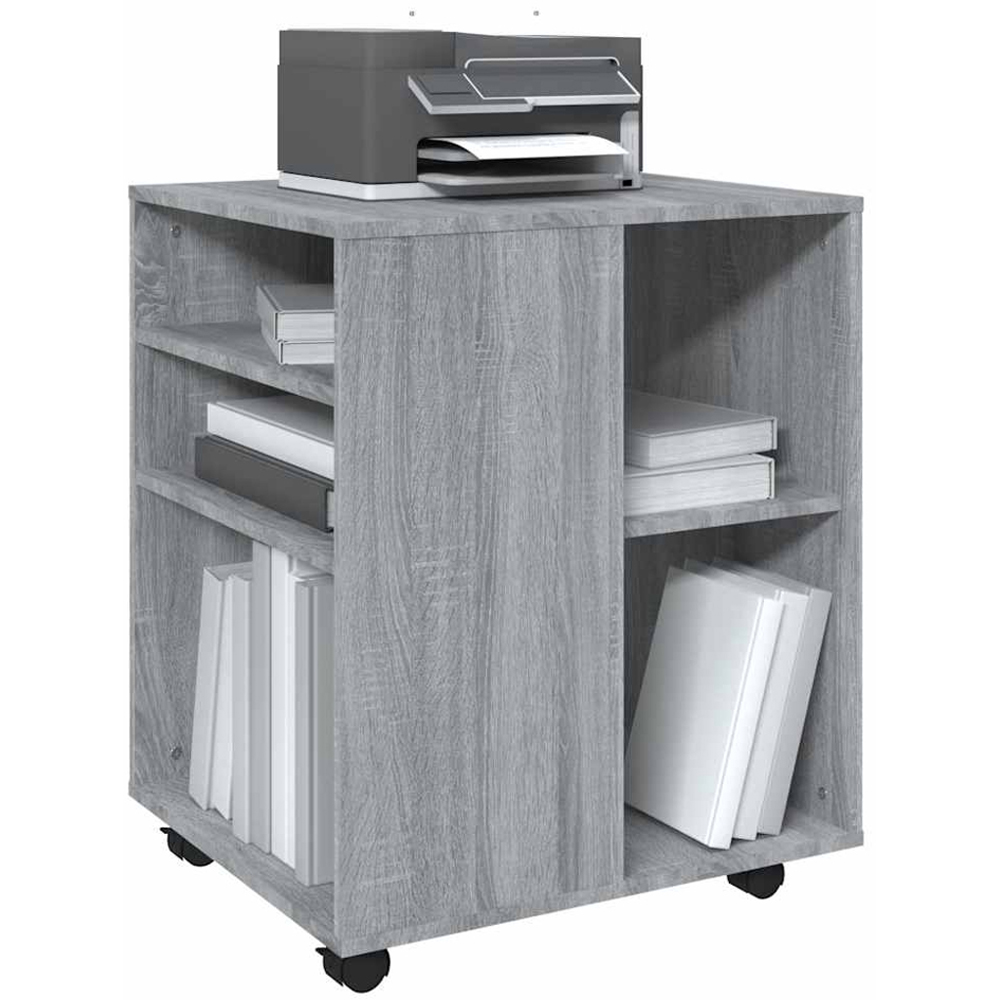 vidaXL Grey Sonoma Rolling Cabinet Image 3