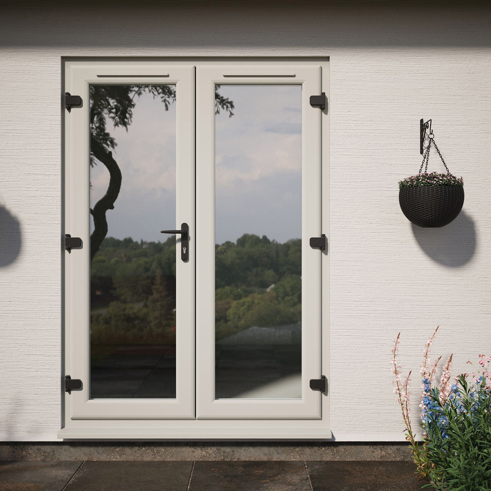 Crystal Agate and White LH Master Clear Glass uPVC Double Glazed French Door 1590 x 2055mm Image 4