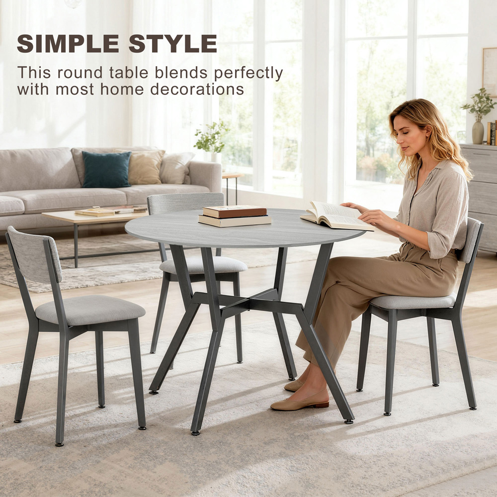 Portland 2 Seater Grey Wood Effect Small Dining Table Image 8