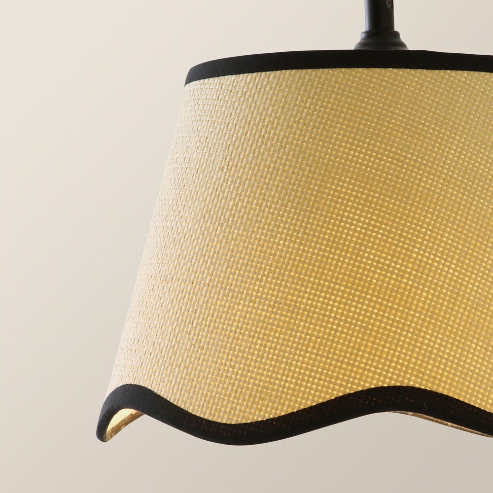 ValueLights Dutton Black Trim Scallop 3 Drop Black Diner Ceiling LED Pendant Light Image 4