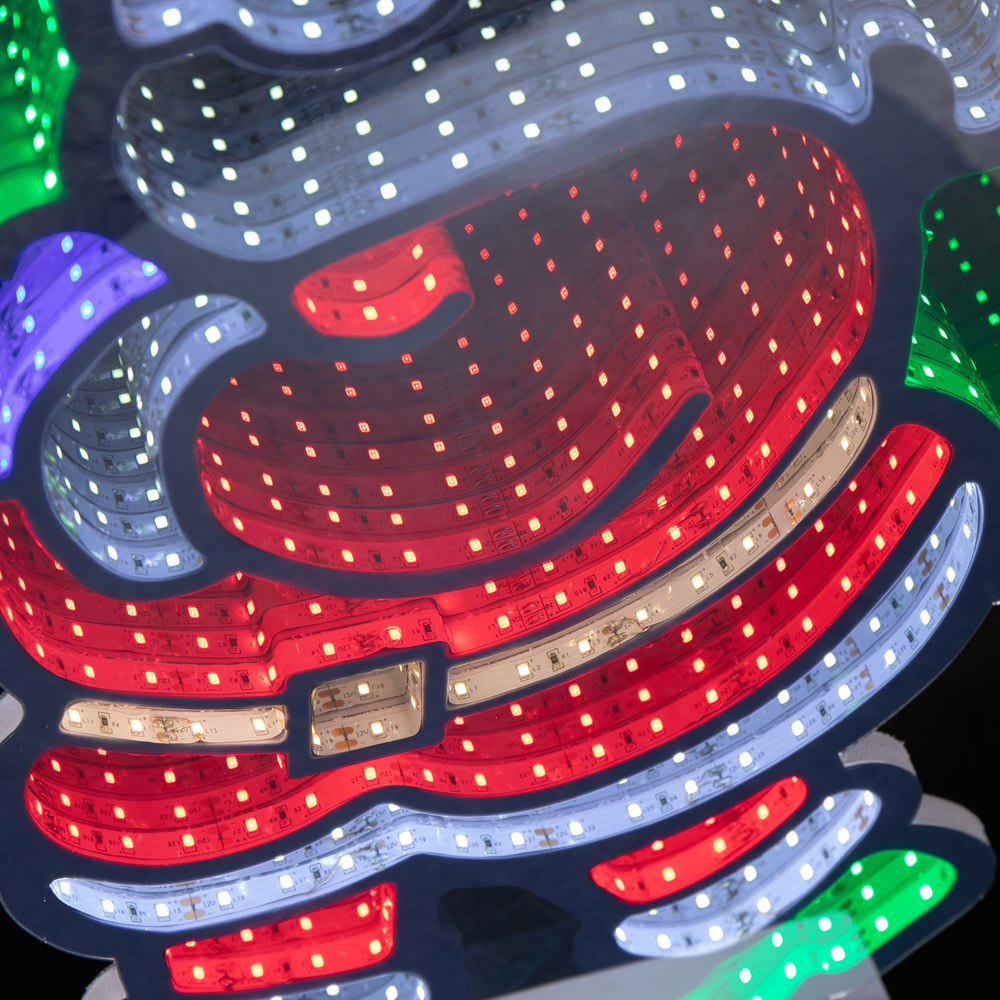 Samuel Alexander Light Up Standing Santa with Christmas Tree Infinity Decoration 60cm Image 7