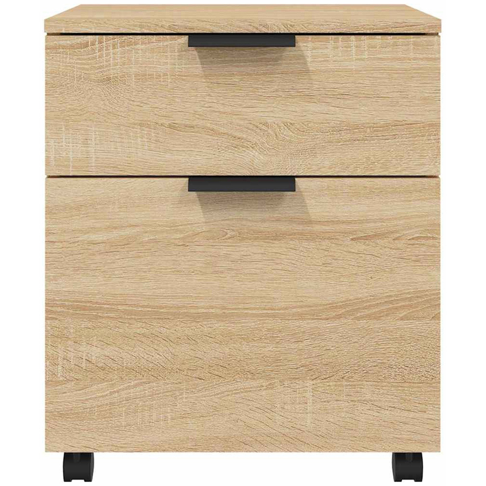 vidaXL Single Door Single Drawer Sonoma Oak File Cabinet with Swivel Wheels Image 3
