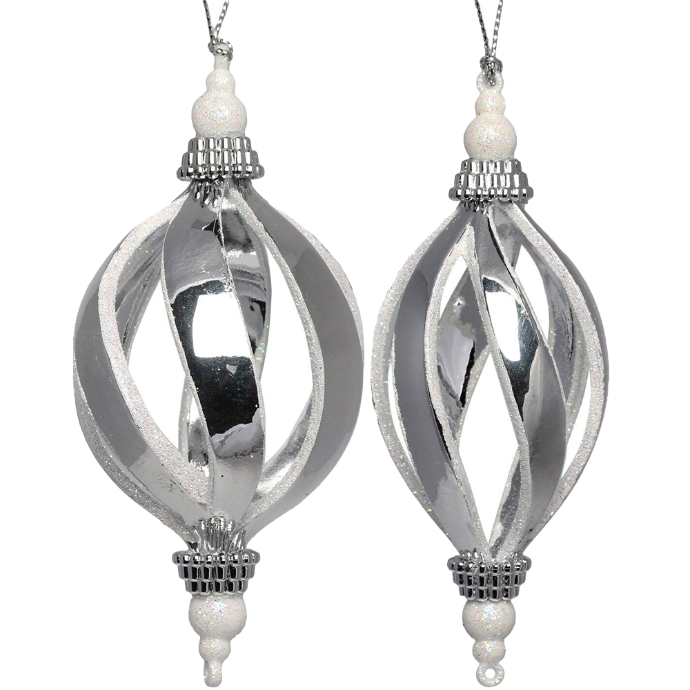 Single Midnight Fantasy Silver Droplet Ornament in Assorted styles Image 1