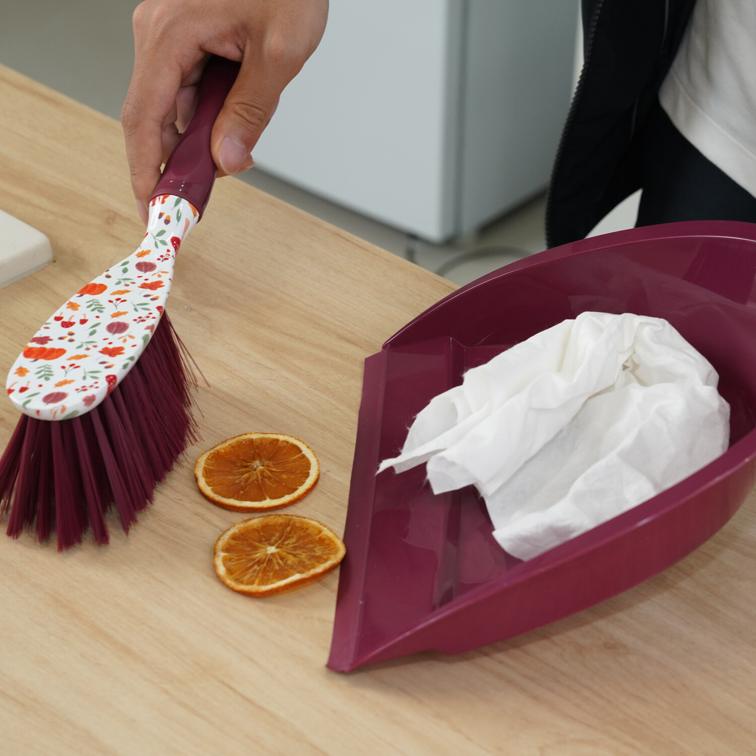 Autumn Pumpkin Dustpan and Brush Set Brown Image 5