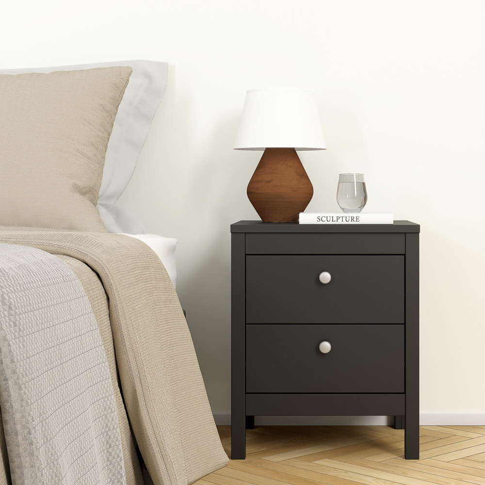 Florence Madrid Matt Black 3 Piece Bedroom Furniture Set Image 6