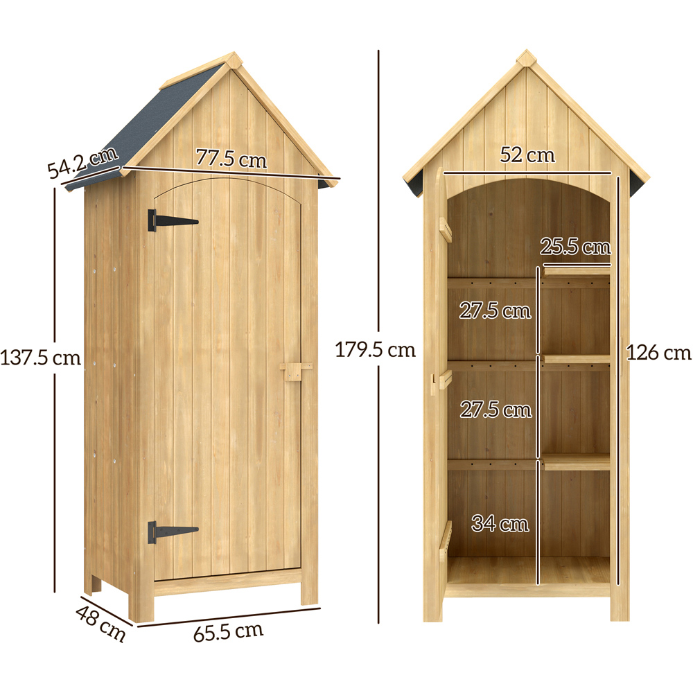 Outsunny 2.1 x 1.5ft 3 Shelf Small Garden Shed Image 9