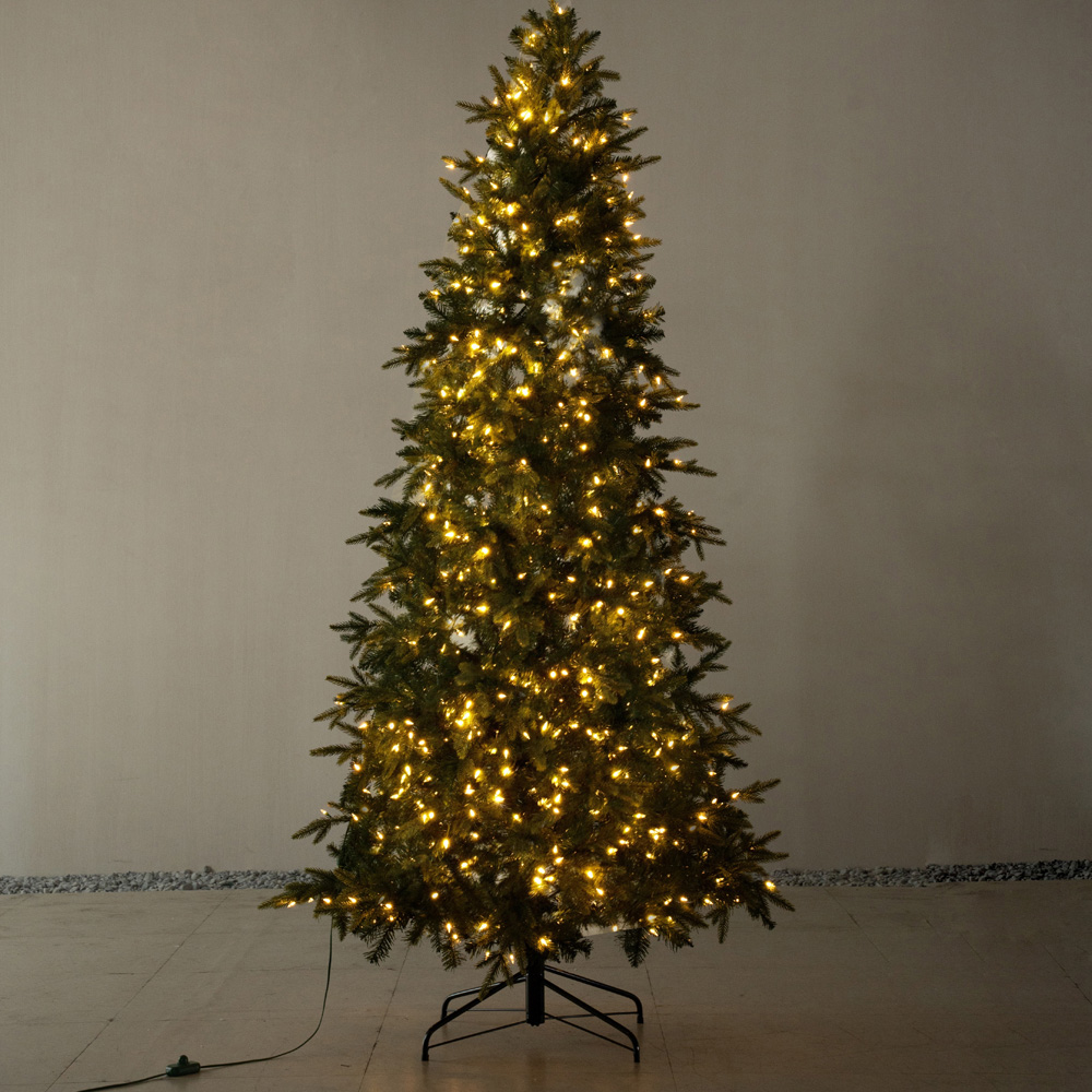 Abrihome 500 Warm White LED Pre-Lit Slim Artificial Christmas Tree with 1463 Mixed Tips 7.5ft Image 2