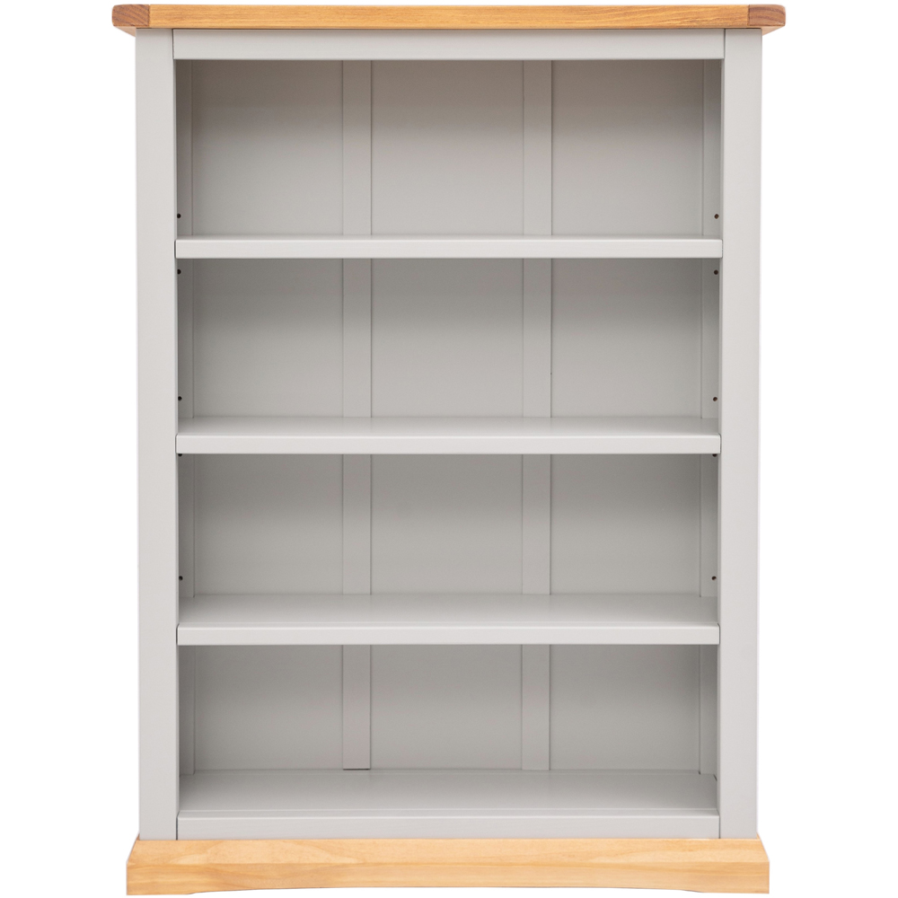 Bomporto 4 Shelf Light Grey Wide Bookcase Image 2
