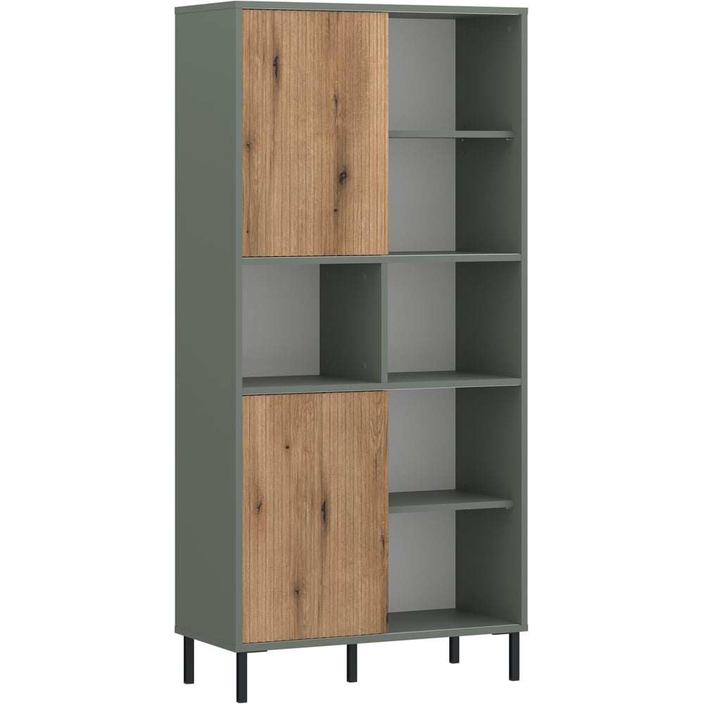 Furniture To Go Darwin 2 Door Green Bookcase Image 2