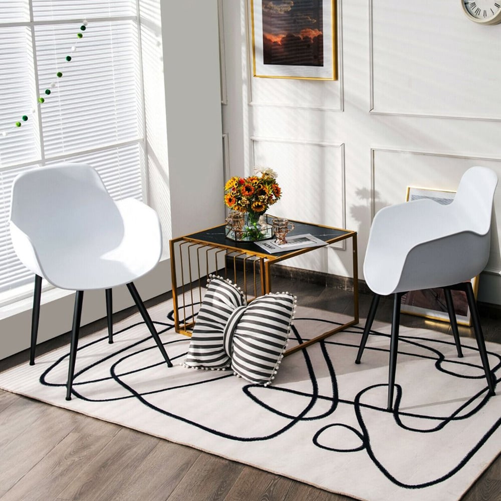 Costway Set of 2 White Dining Chair Image 1