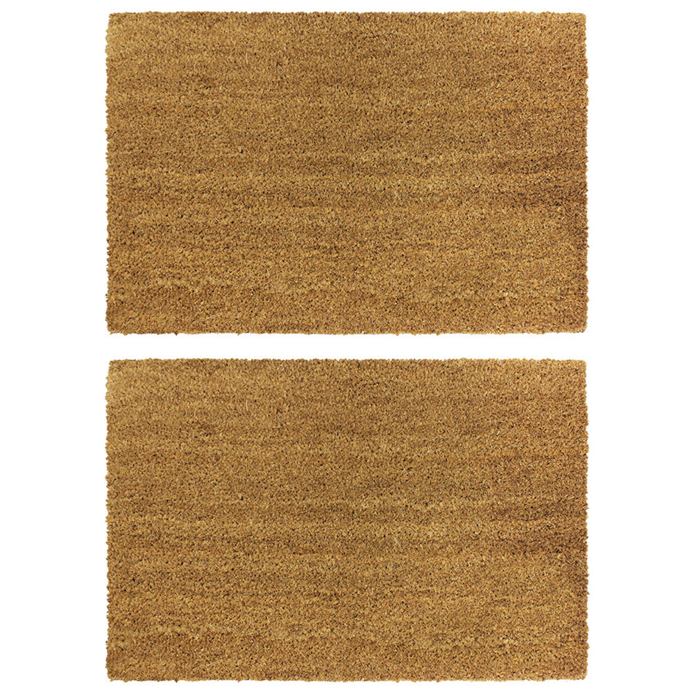 JVL Manor Plain Latex Coir Door Mat 40 x 60cm 2 Pack Image 1