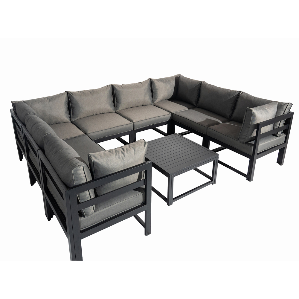 Furniture One 8 Seater L Shape Aluminium Garden Corner Sofa Set Image 2