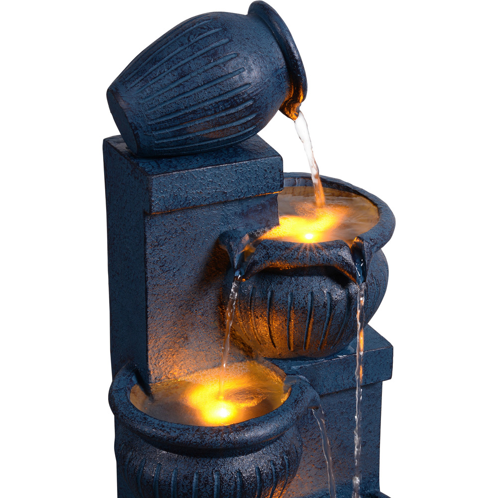 Teamson Home 4-Tier Navy Vertical Texture Cascading Bowl Water Fountain 72cm Image 6