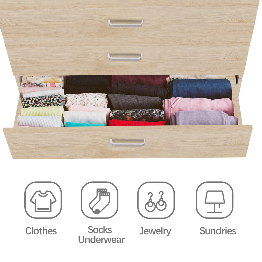 Alivio 4 Drawer Brown Bedside Storage Cabinet Image 8