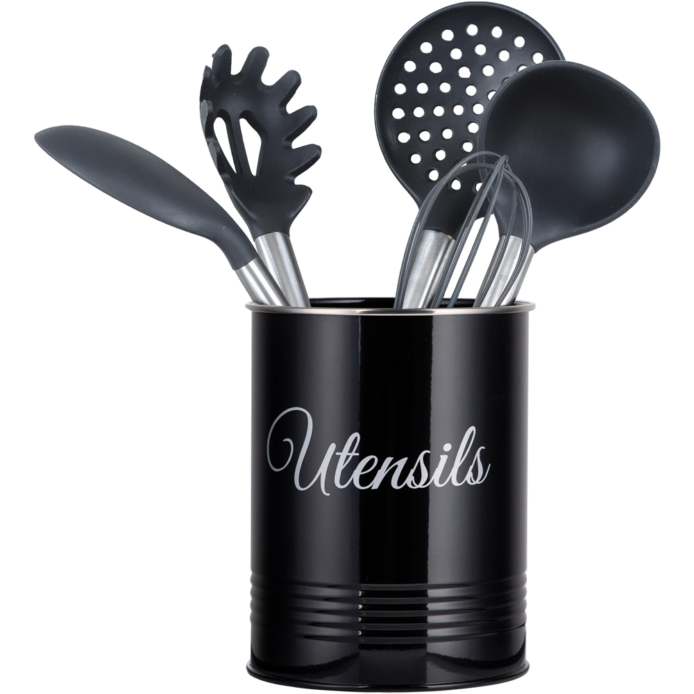 Innoteck Essentials Black Metal Utensil Crock Holder Image 3