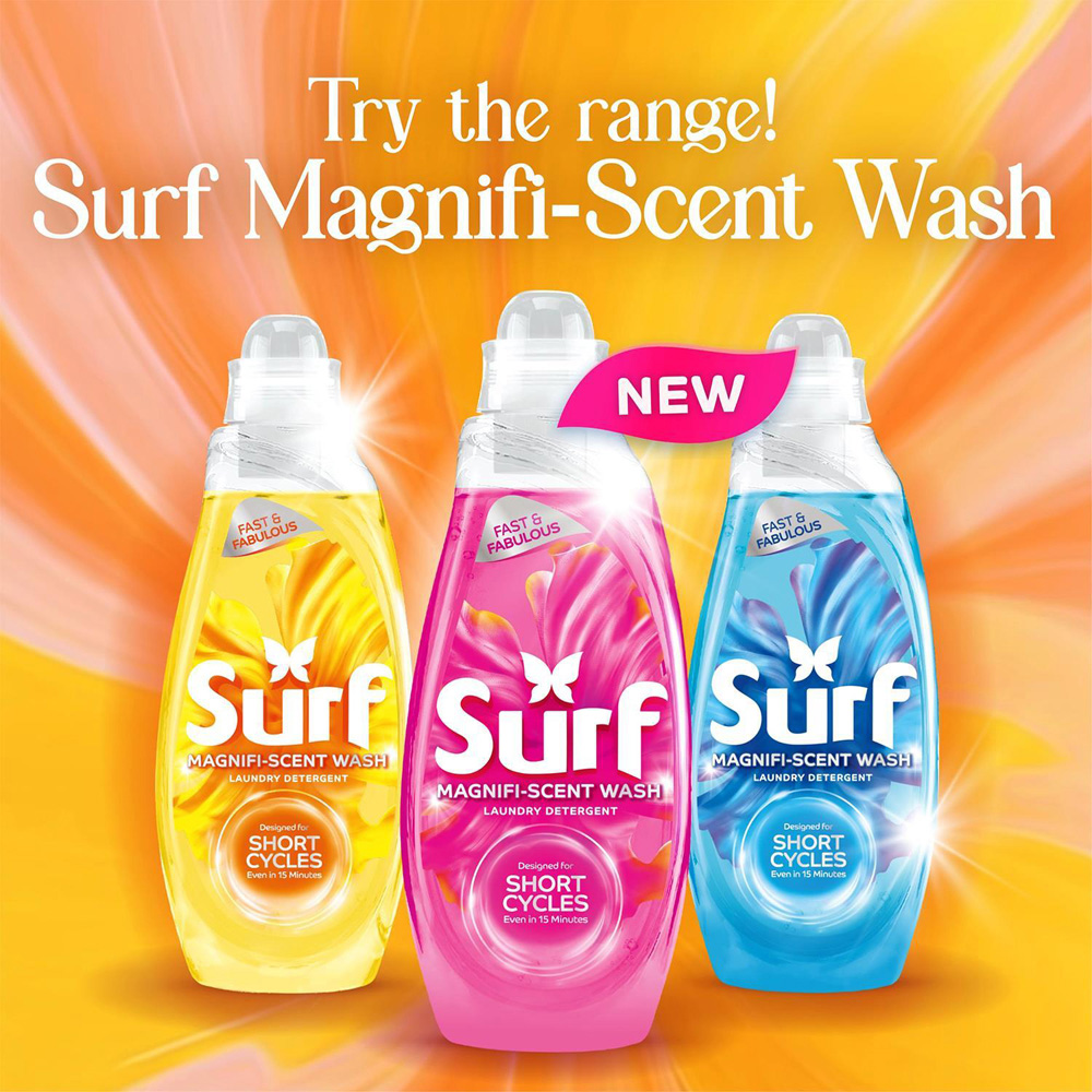 Surf Magnifi-Scent Wash Sunshine Blossom Liquid Laundry Detergent 31 Washes 837ml 8 Pack Image 7