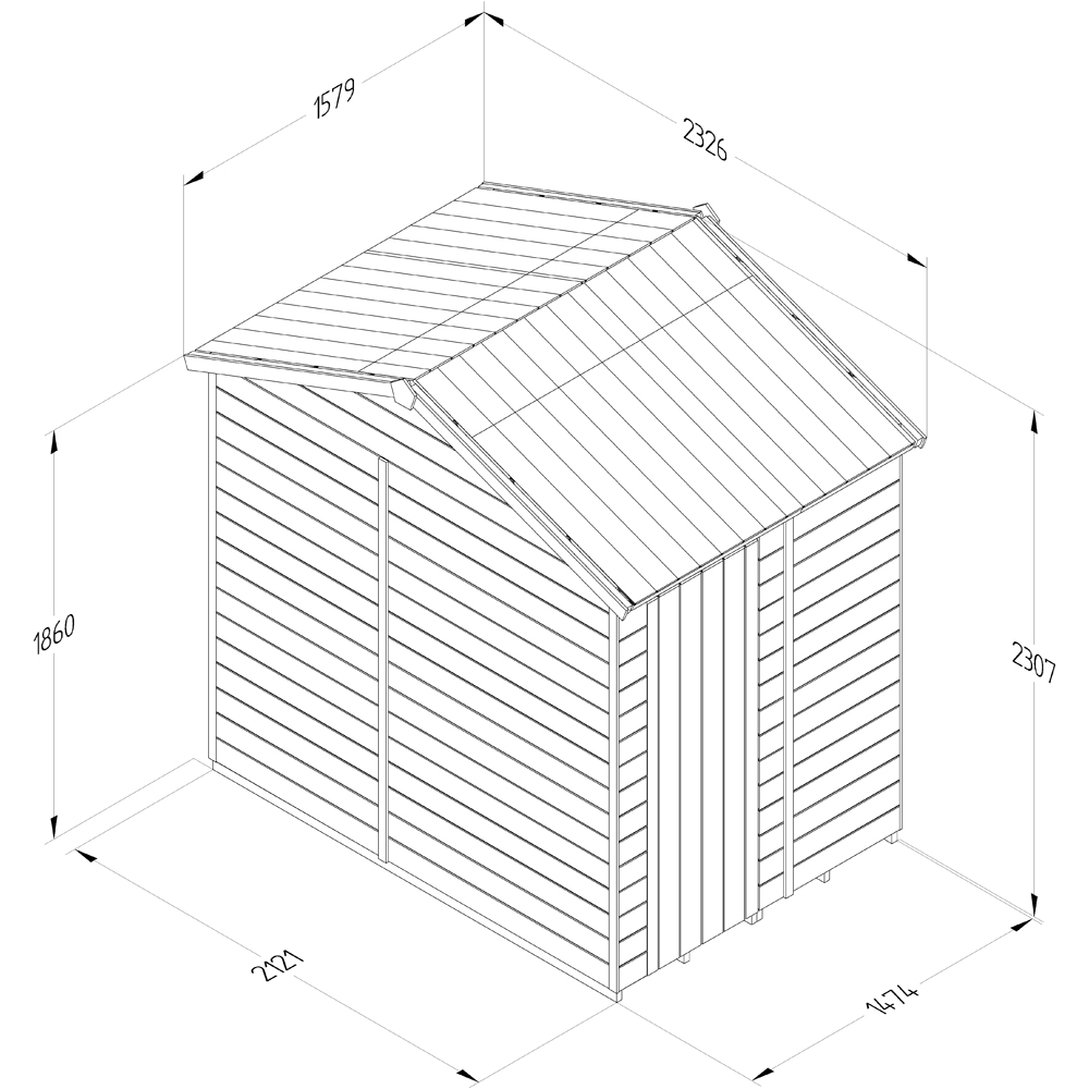 Forest Garden Timberdale 5 x 7ft Reverse Apex Garden Shed Image 9