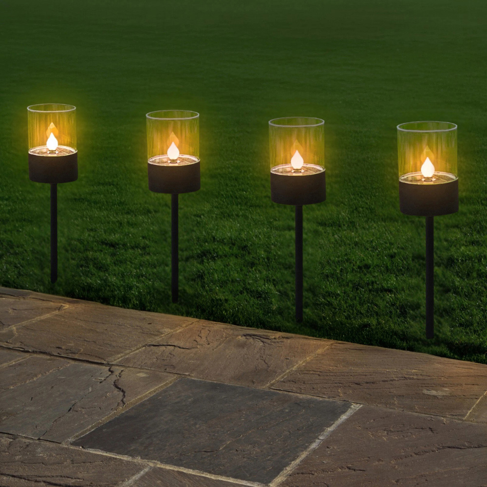 Garden Mile 4 Pack Flame Effect Solar LED Light Image 5