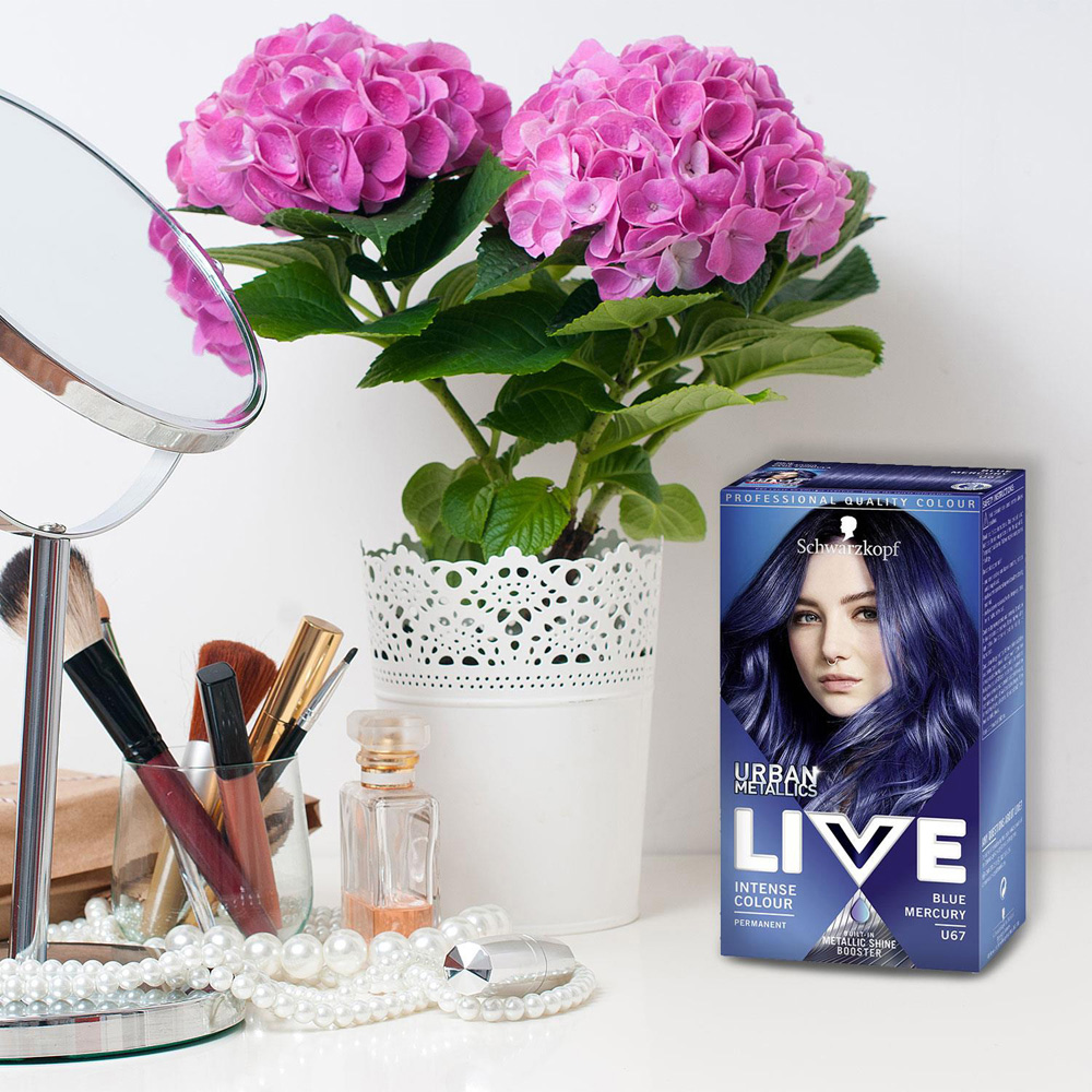 Schwarzkopf Live Urban Metallics U67 Blue Mercury Permanent Hair Dye 3 Pack Image 2