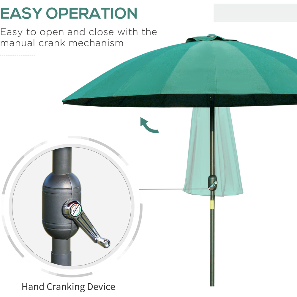 Outsunny Green Crank and Tilt Parasol 2.6m Image 4