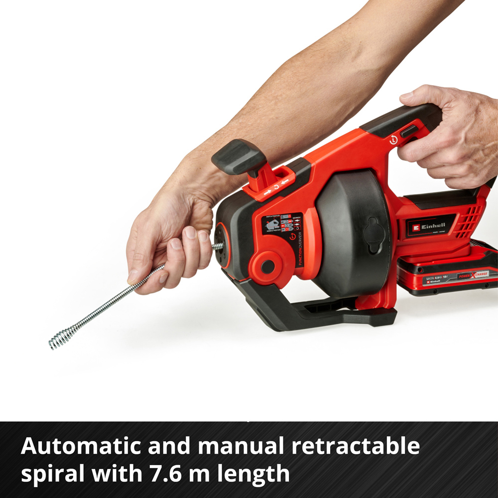 Einhell Power X-Change TE-DA 18/760 Li Solo Cordless Drain Cleaner Image 5
