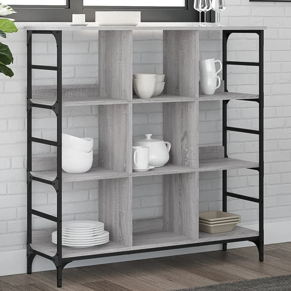 vidaXL 9 Shelf Grey Sonoma Sideboard Image 1