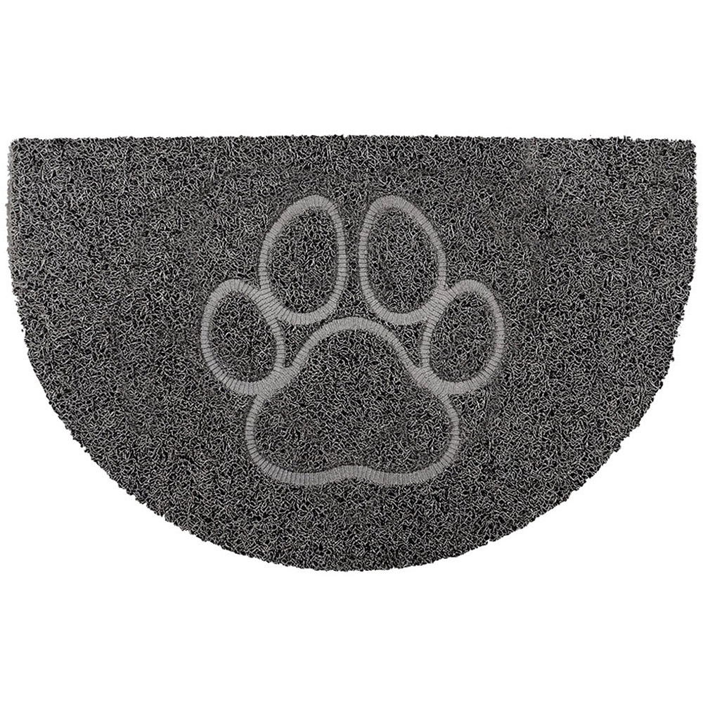 Oseasons Grey Paw Half Moon Doormat 70 x 44cm Image 1