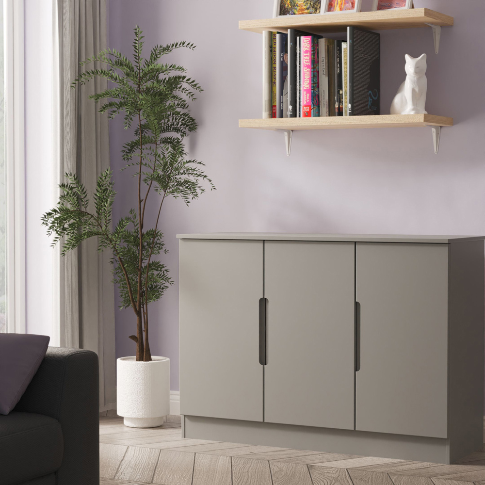 Crowndale Milan 3 Door Dusk Grey Sideboard Ready Assembled Image 9