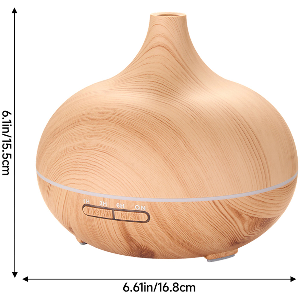 Living and Home Natural Wood Grain Ultrasonic Essential Oil Diffuser with Timer Light and Remote Image 9