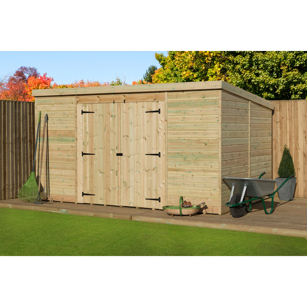 Empire Sheds 5000 12 x 8ft Double Door Tongue and Groove Pent Garden Shed Image 2