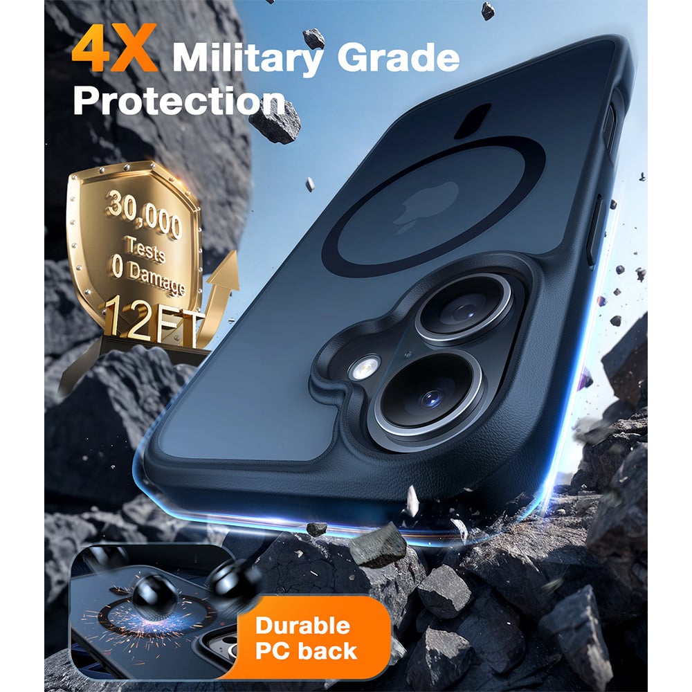 Torras Guardian Black iPhone 16 Magnetic Phone Case Image 6