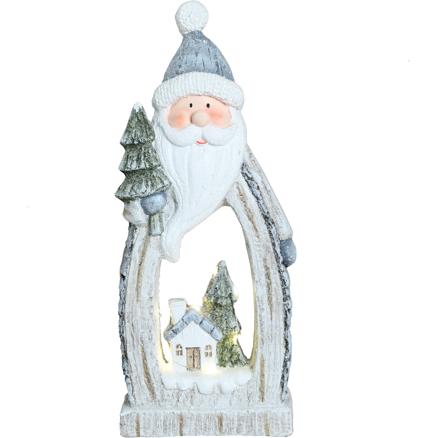 Single Alpine Lodge Magnesia Natural LED Santa Deer Ornament in Assorted styles Image 4