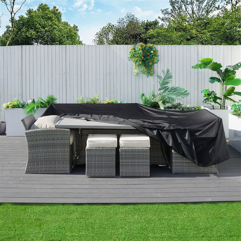Direct Wicker Black 600D Heavy Duty Waterproof Furniture Cover 230 x 230 x 70cm Image 3