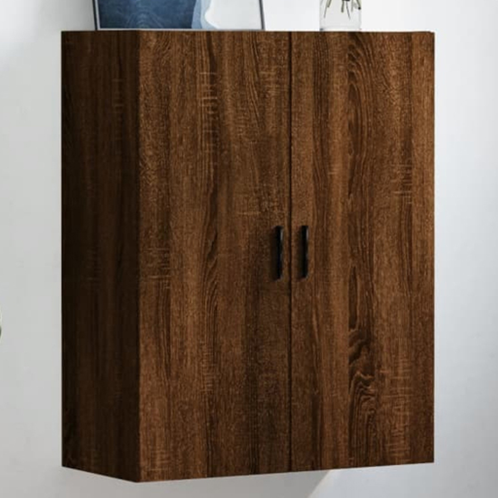 vidaXL 2 Door Brown Oak Wall Mounted Cabinet Image 1