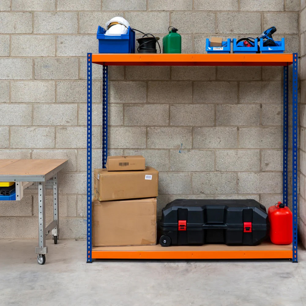 Monster Shop S Rax 2 Shelf Blue and Orange Shelving Unit Image 2