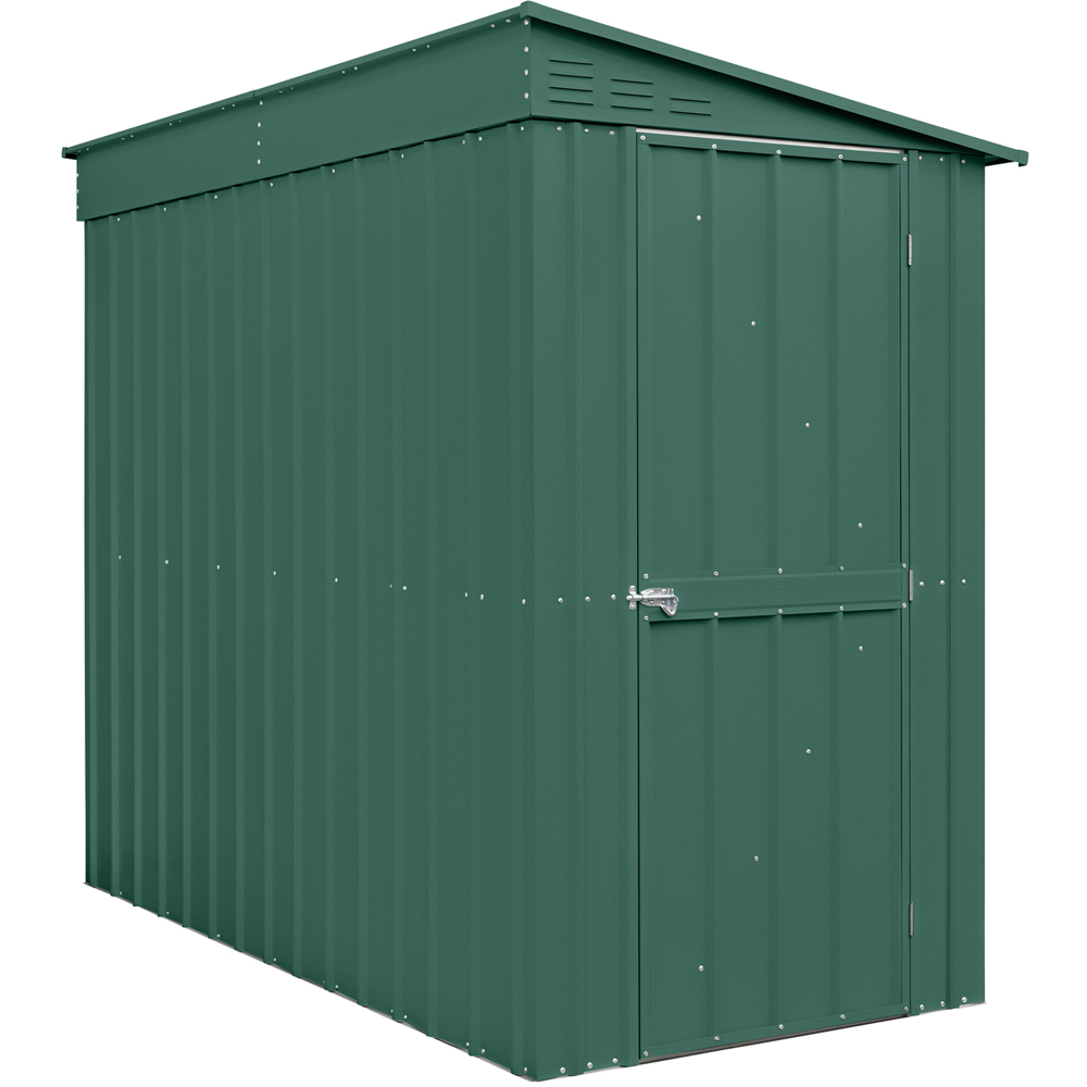 Globel 4 x 8ft Single Door Green Metal Lean To Garden Shed Image 3