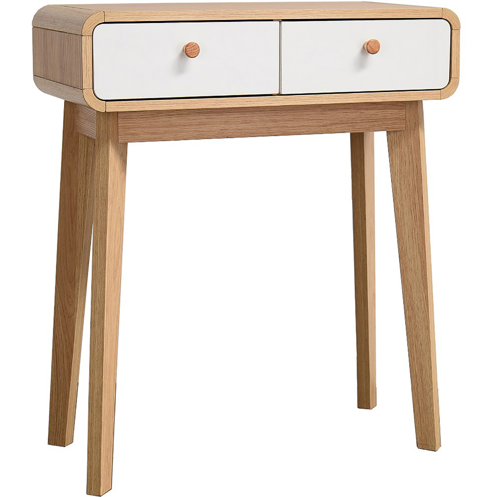 Loft24 Cassie 2 Drawer Oak White Console Table Image 2