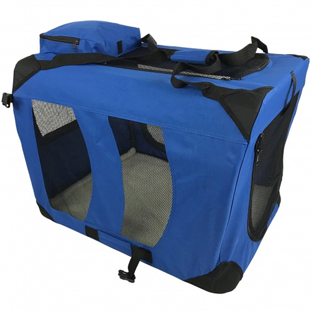 Folding Soft Crate Fabric Pet Carrier - Blue - Small Image 4