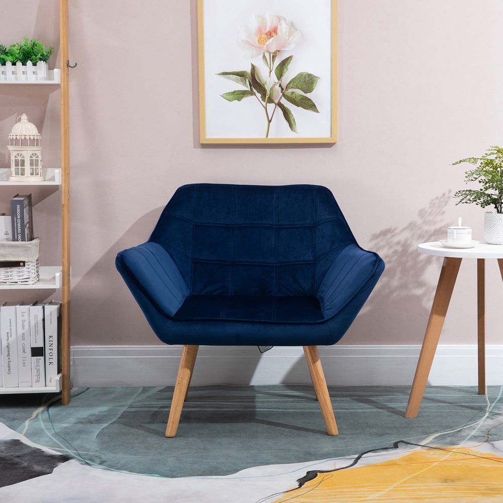 Portland Blue Velvet Armchair  Image 7
