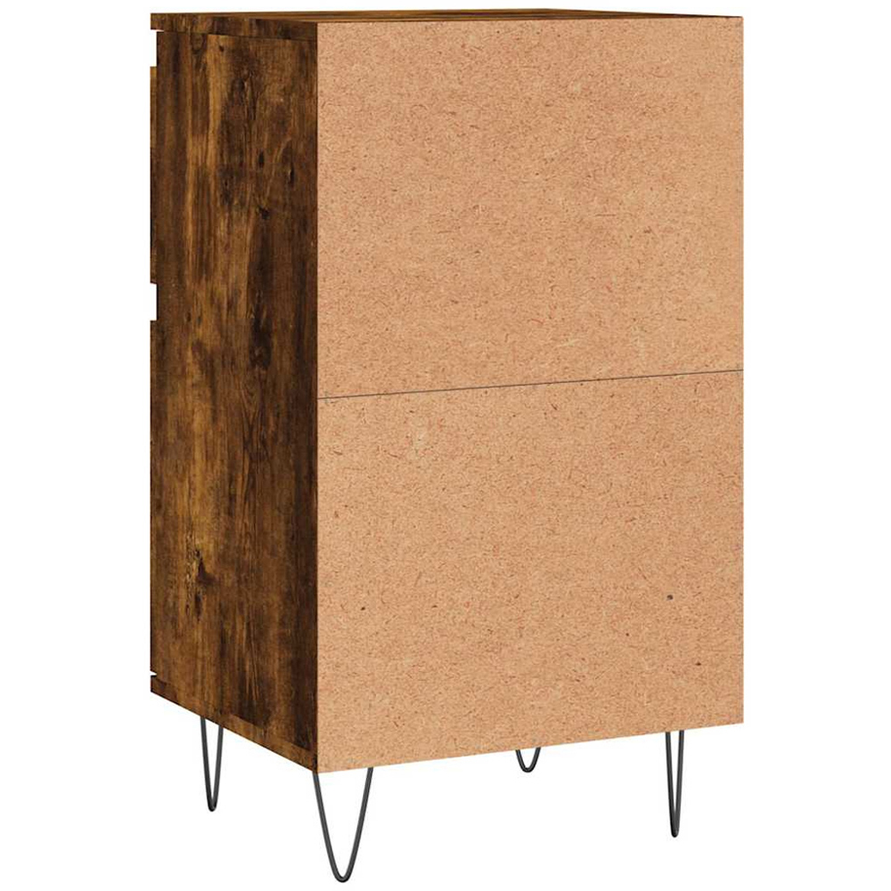 vidaXL Single Door Single Drawer Smoked Oak Sideboard Image 8