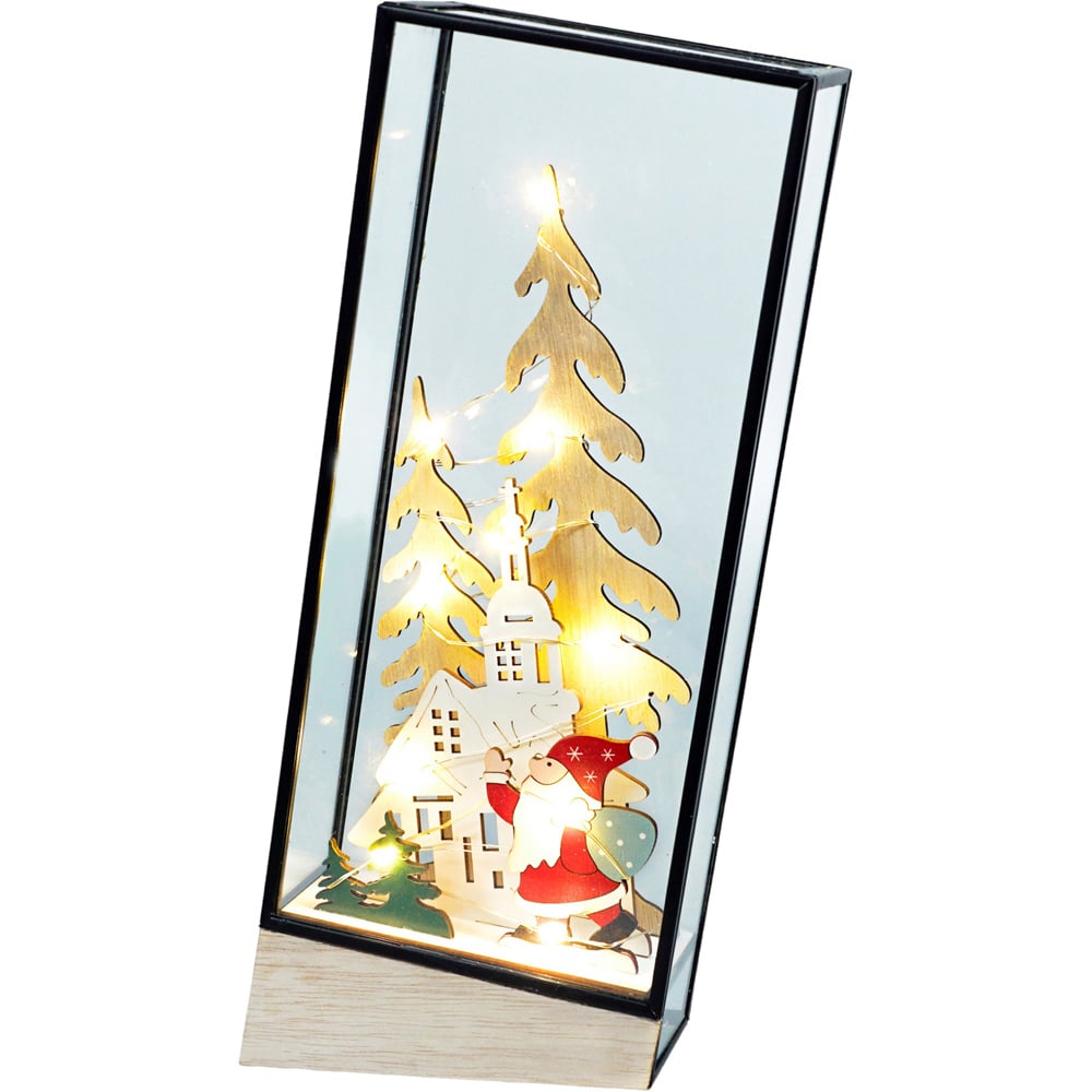 Xmas Haus Hurricane Glass Led Festive Scene Image 1