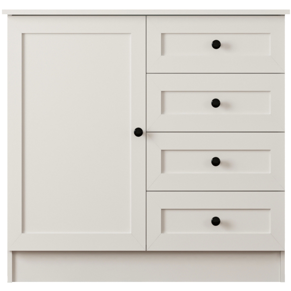 Evu DAISY Single Door 4 Drawers White Sideboard Image 3