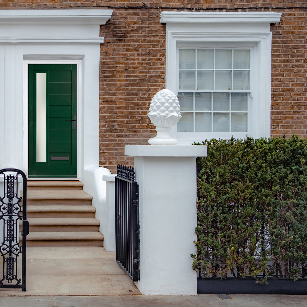 Crystal-Direct Monza Green GRP Clear Glass Left Hand Open Front Door 2090 x 920mm Image 2