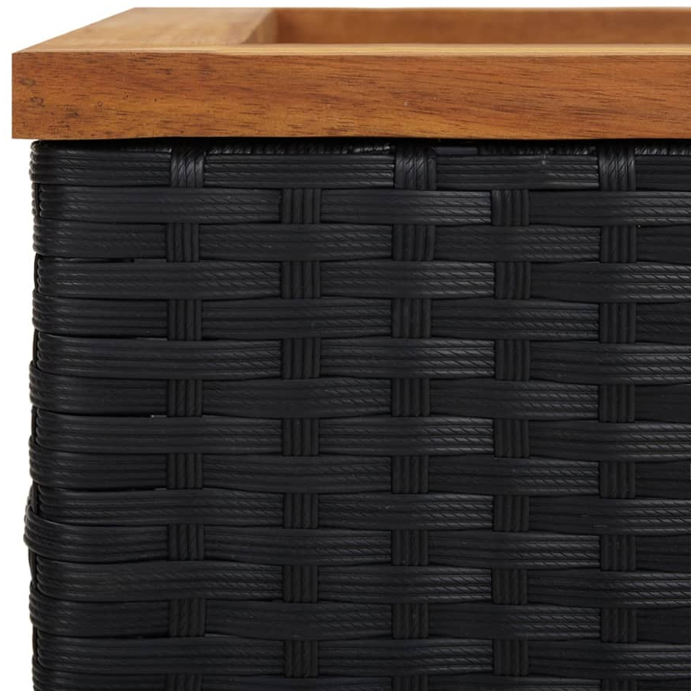 vidaXL Black PE Rattan Square Garden Planter 40cm Image 3