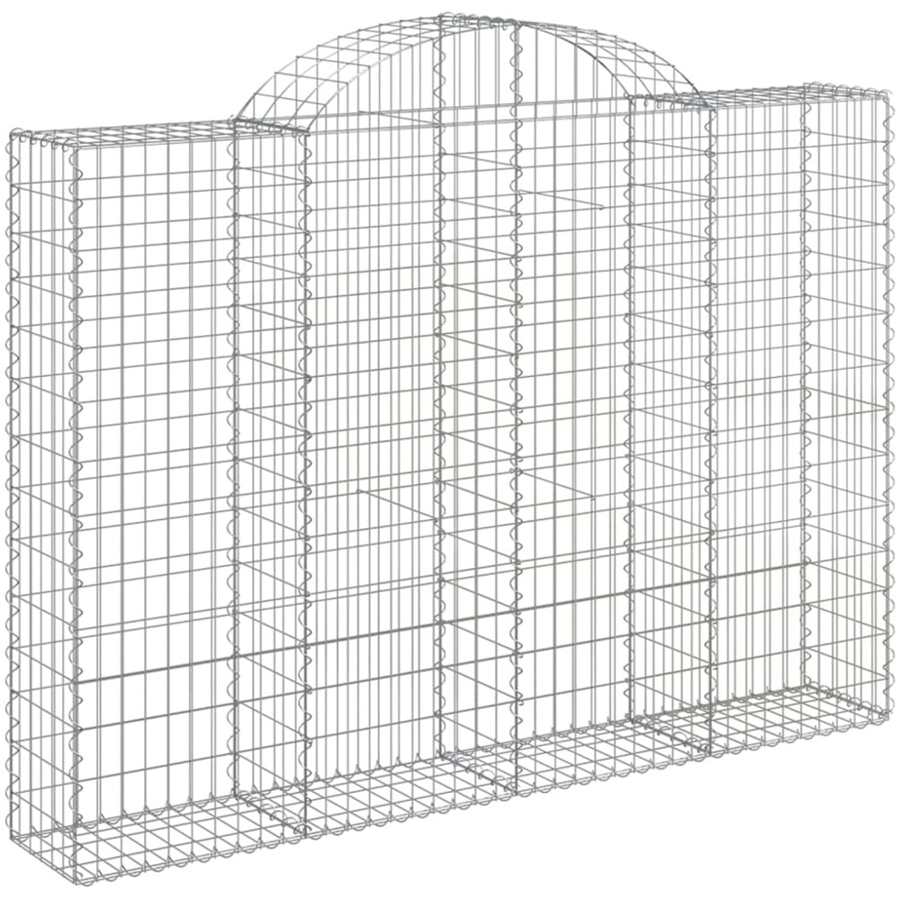 vidaXL Silver Galvanised Iron Arched Gabion Basket 200 x 30 x 140/160cm 8 Pack Image 1